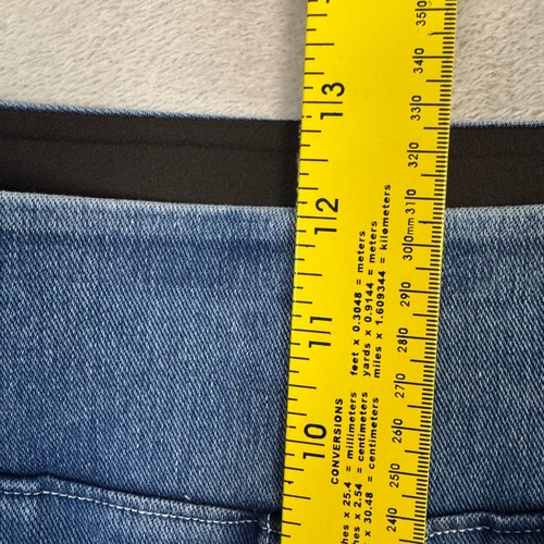 Neu ohne Etikett Halara Flex Damenjeans hoher Bund Streifen weites Bein fließend L zierliche Taschen - Bild 11 von 13