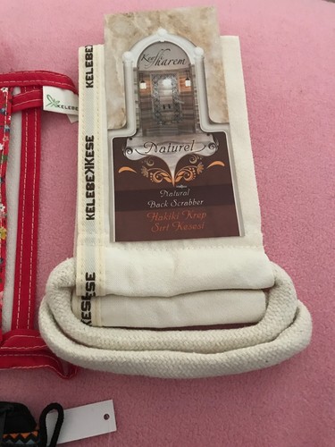 Set Turkish Bath Hamam Hammam Spa Exfoliator Peeling Gloves Kese Mitt - Picture 2 of 7