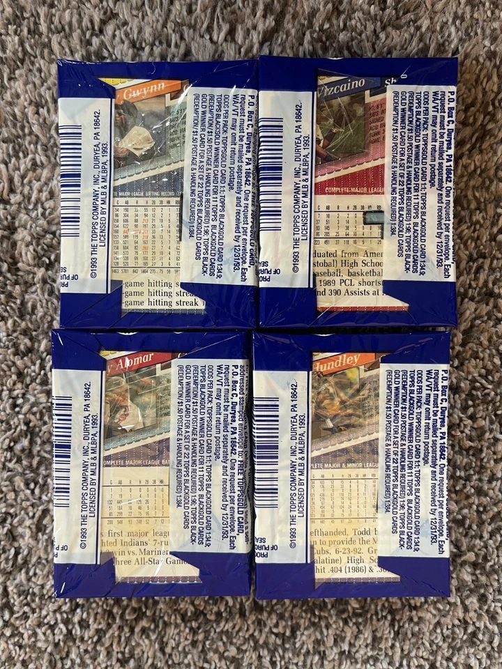 Topps Pinnacle Jumbo 1993 11 paquetes sellados lote total Jeter RC año Foto 3 de 4