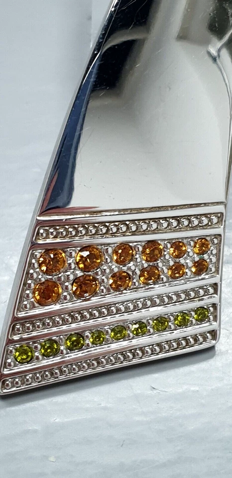 Pierre Lang PL - großer Anhänger/Kettengleiter & Brosche RH farbige Steine - Bild 3 von 4