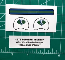 1975 WFL Portland Thunder Football Gumball Helmets *DIECUT DECALS ONLY* World