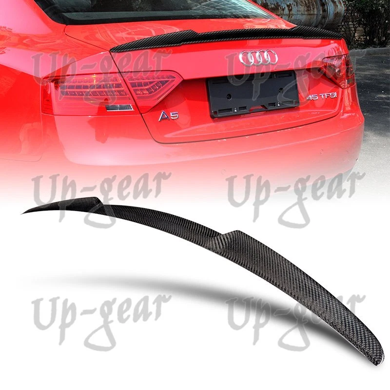 Para 08-16 Audi A5 Quattro Coupe V-Style tampa de porta-malas de fibra de carbono real asa spoiler - Imagem 2 de 4