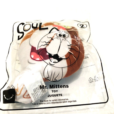 McDonalds Disney Pixar Soul Mr. Mittens Plush Fabric Happy Meal Toy Cat No 2 NEW