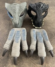 Jurassic World Masks Indoraptor/velociraptor Blue With Hands Lot Of 2