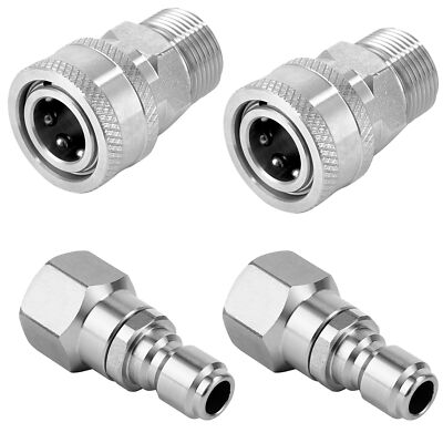 #ad Pressure Washer Quick Connect Kit Swivel Fittings M22 14mm to 3 8 Inch Quick ... $27.26