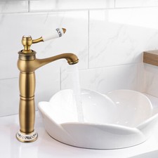 Rubinetto miscelatore lavabo bagno ottone antico retrò