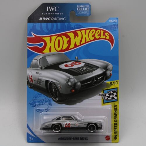 Hot Wheels Mercedes Benz 300 SL Silver Speed Graphics 9/10 196/250 IWC Racing - Picture 1 of 2