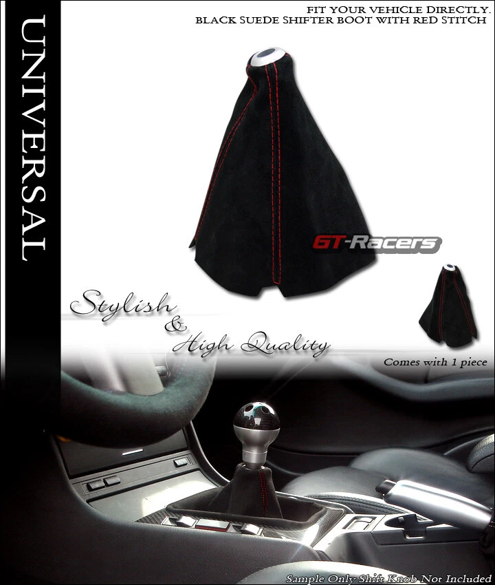 Universal Negro Gamuza Rojo Puntada Cambio Cambio Engranaje Bota Cubierta Manual/Auto G23 Foto 2 de 3