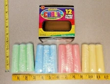 1 PACK OF 12 SIDEWALK CHALK 4 COLORS JUMBO SIZE NEW IN BOX & SEALED USA SELLER