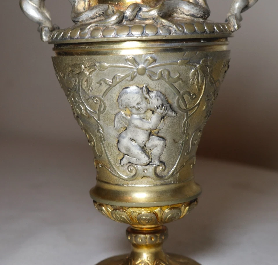 antigua urna auguste delafontaine bronce plata oro pluma tintero ornamentada de 1800 Foto 4 de 4