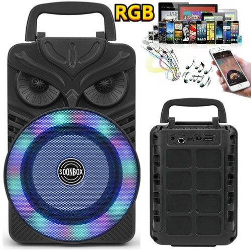 HiFi Speaker Bluetooth-Compatible Black HiFi Stereo Subwoofer RGB Light Durable