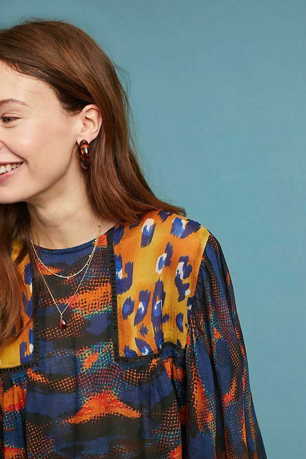 Leopard Eclectic Peasant Blouse Anthropologie Eclectic Peasant
