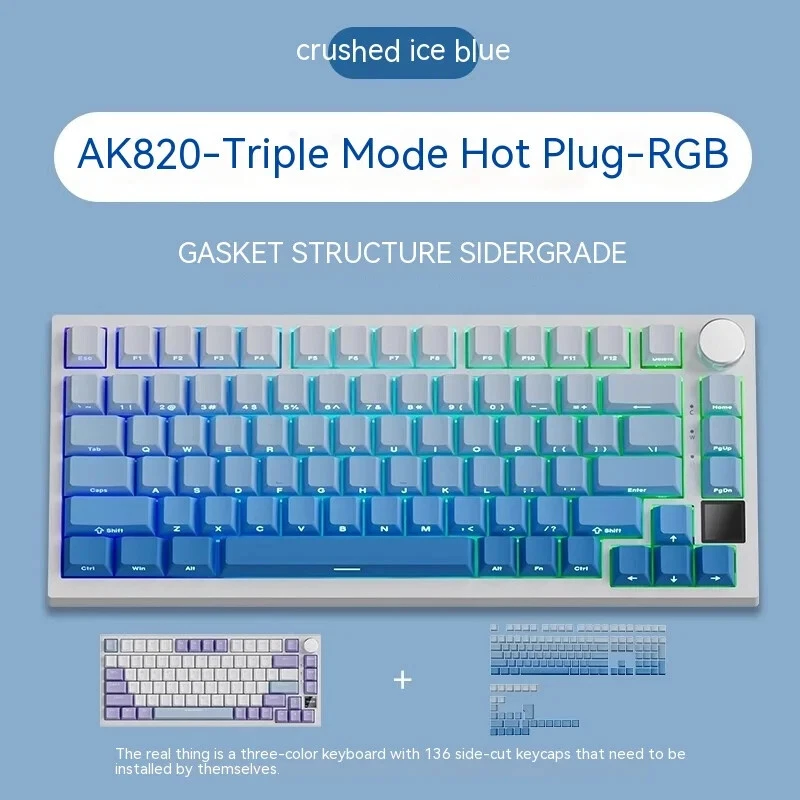 Mechanical Keyboard with TFT Screen Multifunctional Knob Gaming Keyboard Triple Mode Connectivity for Enhanced Performance Mechanical Keyboard with TFT Screen Multifunctional Knob Gaming Keyboard Triple Mode Connectivity for Enhanced Performance