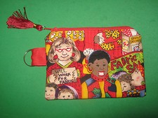 "QUILTING LADIES" Coin Purse w/ Key Ring-Handmade