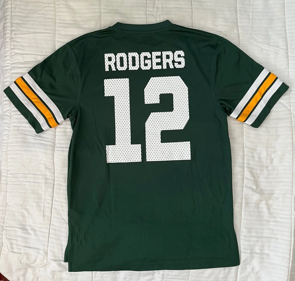 Мужская спортивная футболка Green Bay Packers Rodgers No12 командная одежда НФЛ M - Изображение 3 из 4