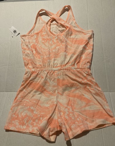 NWT Old Navy Orange Swirl Cross Back Romper One Piece Summer Suit M 8 - Picture 3 of 4