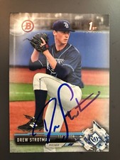 Tampa Bay Rays DREW STROTMAN autographed 2018 Bowman