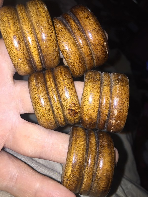 Lot Of Five Wooden Napkin Holder Rings