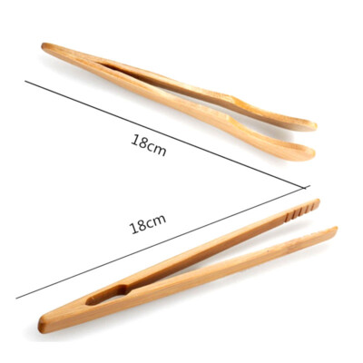 18cm Wooden Tea Tweezer Bacon Tea Clip Tongs Bamboo Kitchen Salad Food Toa*j*