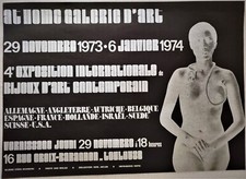 UGO MULAS affiche originale sérigraphie "AT HOME GALERIE D'ART" exposition 1973