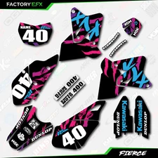 Black Retro Fierce Racing Graphics Kit fits All Kawasaki KLX400 KLX 400 KLX400R