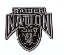 New 3 3/4 x 4" Las Vegas Raiders Nation Iron on Patch Free Ship