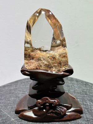 2.4LB Top Rare Natural ghost phantom knife Mineral specimen Crystal dec+base