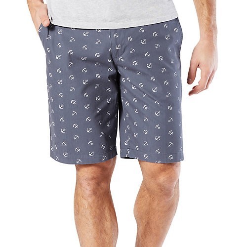 DOCKERS PERFECT INDIGO ANCHOR SHORTS CLASSIC FIT FLAT FRONT BLUE MENS