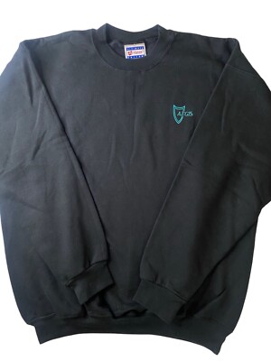 Vintage Hanes Ultimate Cotton AEGIS Embroidered Black Crewneck Fits Like Size XL
