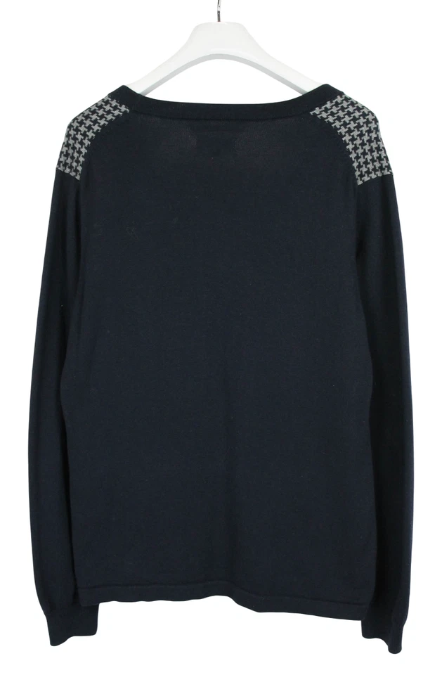 Gant Pima Cotton Cashmere Jersey Hombre Grande Azul Houndstooth Patrón Cárdigan - Imagen 2 de 4