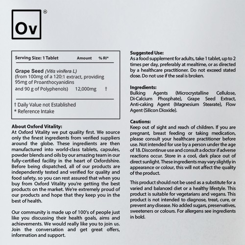 Semilla de Uva 12000mg Extra Comprimidos : Vegano - Imagen 4 de 6