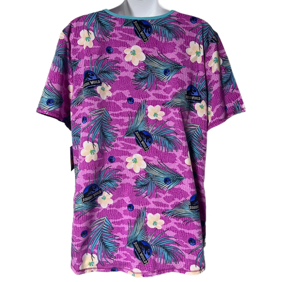 NWT Jurassic Park World Dominion Universal Studios Scrub Top Uniform Shirt Large - Image 3 of 4