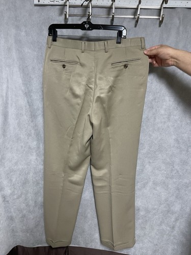 Chaps Suit Men 42L Beige 3B Textured Flannel 36X30 Cuff Pant Ralph Lauren Luxury - Picture 20 of 20