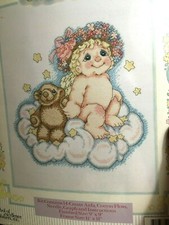Dreamsicles TEDDY AND ME Cross stitch kit 48015  9" x 9  Cherubs Angels NIP
