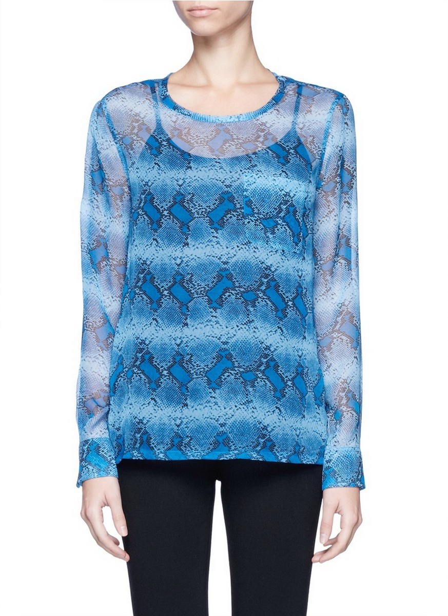Equipment Python Blouse Slim Signature Silk Shirt At Equipment