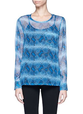 【CLEARANCE】NWT EQUIPMENT Python Print Blouse 100% SILK, Parisian Blue ...