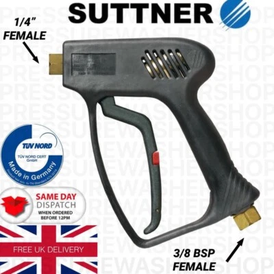 SUTTNER KARCHER NILFISK BRENDON COMET LAVOR HONDA KRANZLE PRESSURE WASHER GUN TRIGGER SUTTNER ST 1500 275 BAR 45 LPM DETAILING 3/8 BSP 1/4