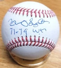 Autographed Manny Sanguillen "71,79 WC" Official ML Baseball w/Show ticket