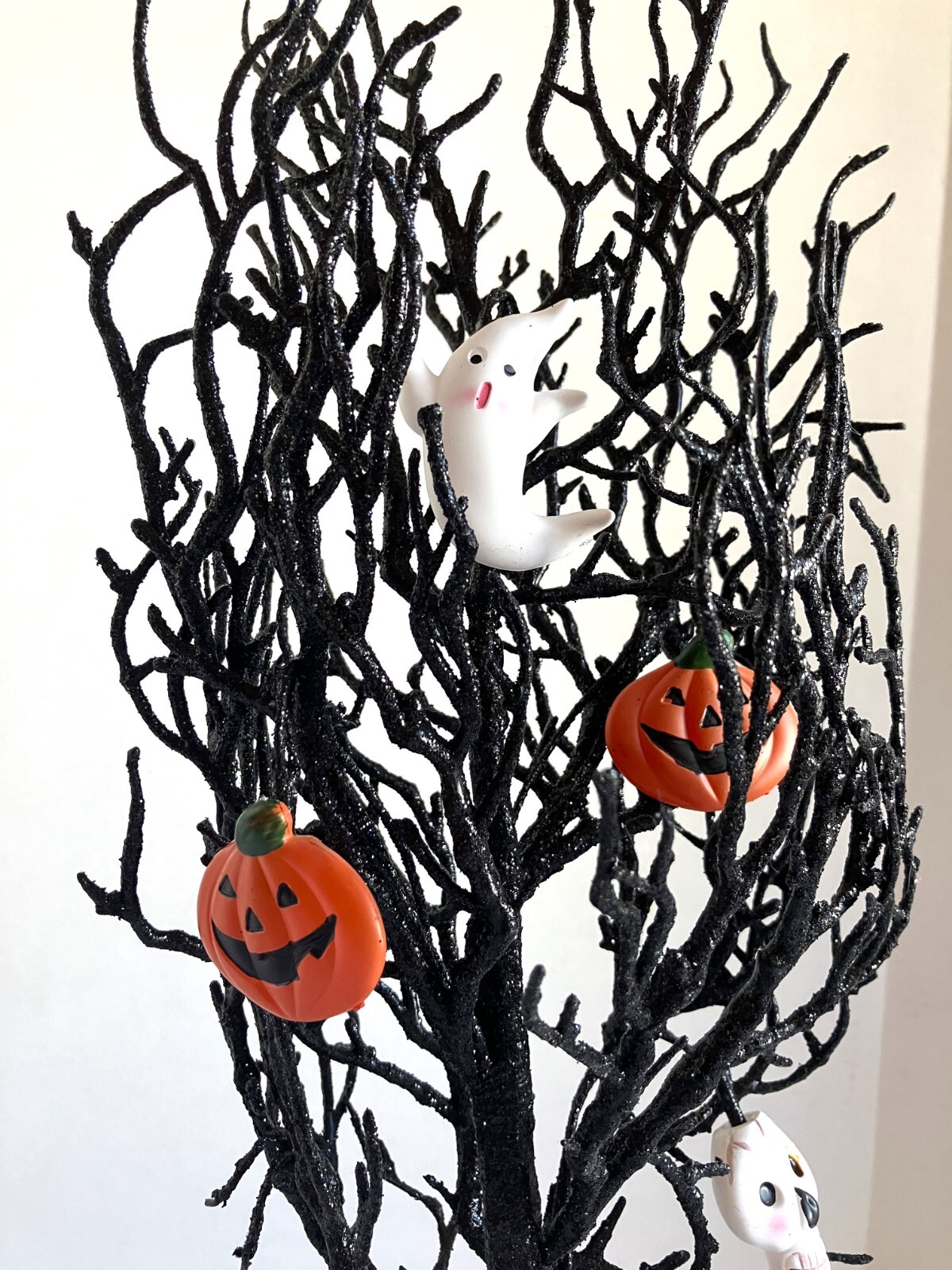 Halloween Light Up Twig Tree Pumpkin Ghost Black Cracker Barrel 24" Battery