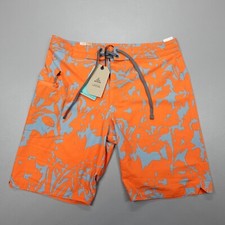 Prana Board Shorts Swim Fenton Faded Poppy Orange 4 Way Stretch Men's Size 31