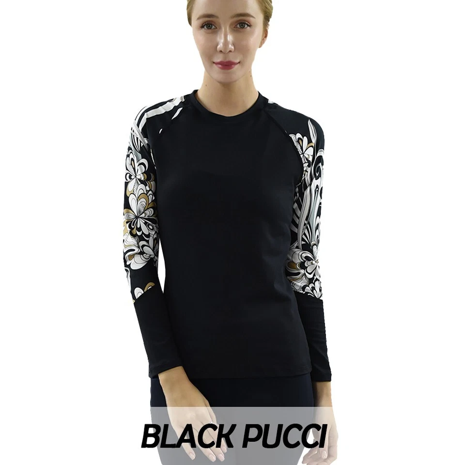 Private Island Hawaii Women Rash Guard Swimsuit Shirts Long Sleeve Top UPF 50+ - Image 3 of 4