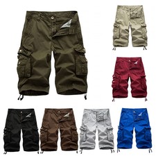 Summer Mens Cargo Combat Capri Pants Rope Bag...