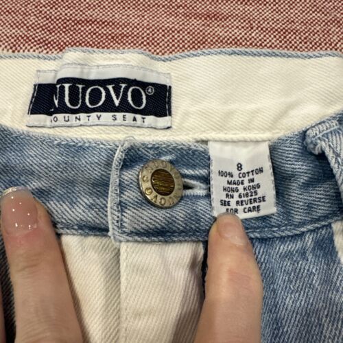 Vintage Nuovo County Seat 80s 90s Striped Denim Shorts Womens 8 Retro Old School - Picture 3 of 8