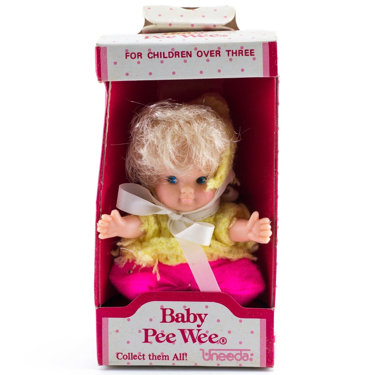 Vintage Uneeda Baby Pee Wee Doll In Yellow Knit Top 3