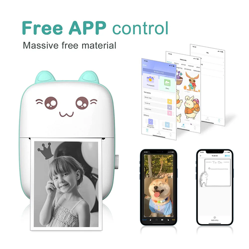 Mini Imprimante Bluetooth Portable Pour Enfants, Téléphone Portable, Photo, Titr - Afbeelding 7 van 20