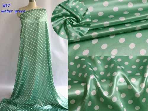 1 Yard Polka Dots Fabric Satin Charmeuse Soft Lining Scarf Diy Tissu - Picture 21 of 23