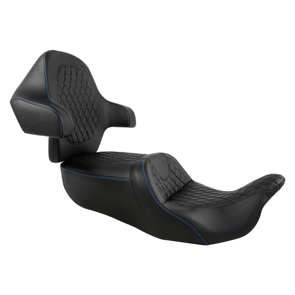 Almohadilla de respaldo de asiento de conductor pasajero apta para Harley Touring Road Glide 2014-2023 Foto 3 de 4