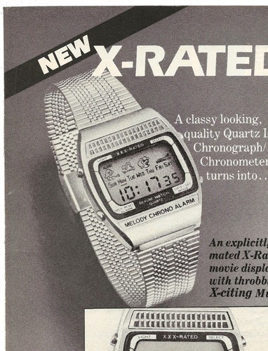Reloj LCD de cuarzo con clasificación X con anuncio impreso vintage - Productos del siglo XXI - Septiembre 1982 - Imagen 2 de 5