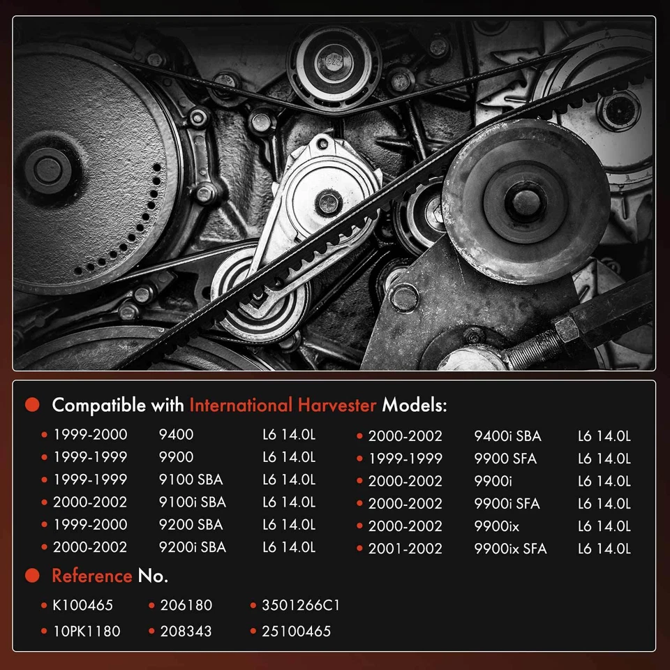 46.48英寸风扇蛇形皮带适用于国际收割机9400 9900 9100 SBA — 第 2/4 张图片
