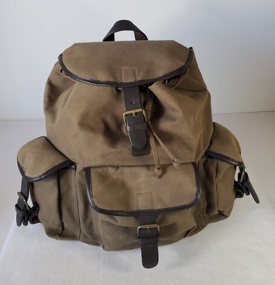 バッグ 2000s OLD GAP MILITARY BACKPACK GAP Canvas Military Backpack Leather Straps Snap Pockets